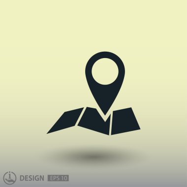 harita simgesi üzerinde toplu iğne