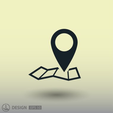 harita simgesi üzerinde toplu iğne