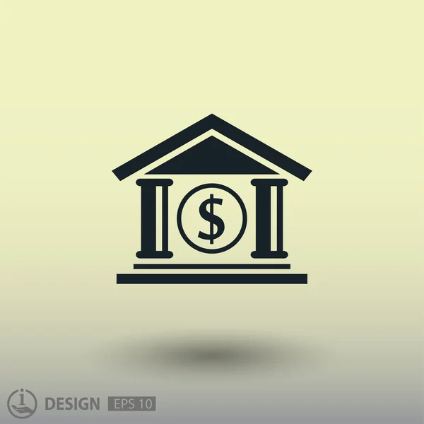 Pictografía del icono del banco — Vector de stock