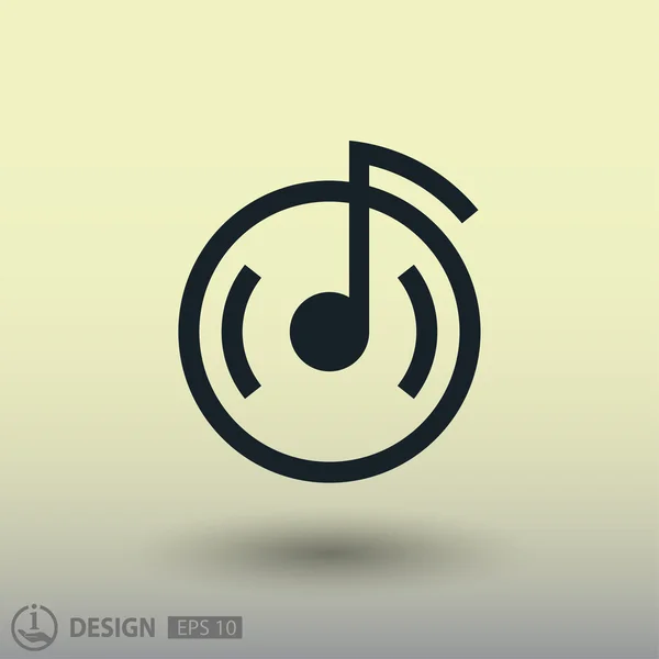 Pictograph of music note — Stock Vector