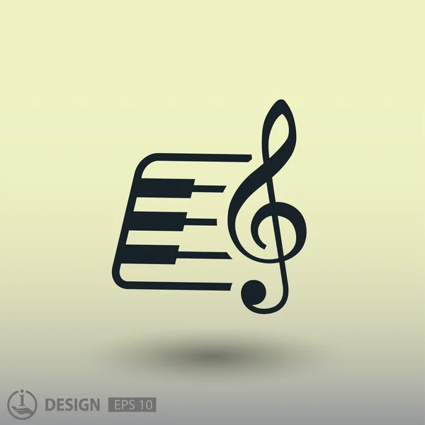 Pictograph av musik nyckelbegreppet ikon — Stock vektor