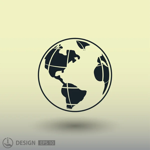 Abstracte pictograph van globe — Stockvector