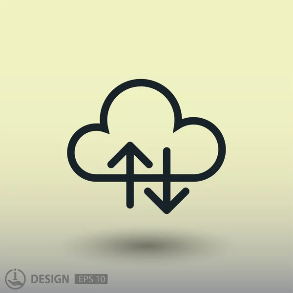 Piktogramm der Technologie-Wolke — Stockvektor