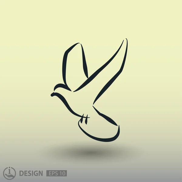 Pictogramme de silhouette d'oiseau — Image vectorielle
