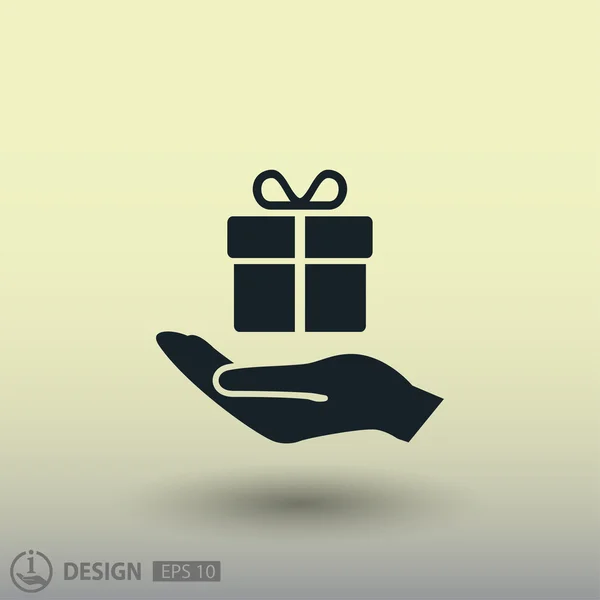 Pictogramme abstrait du cadeau — Image vectorielle