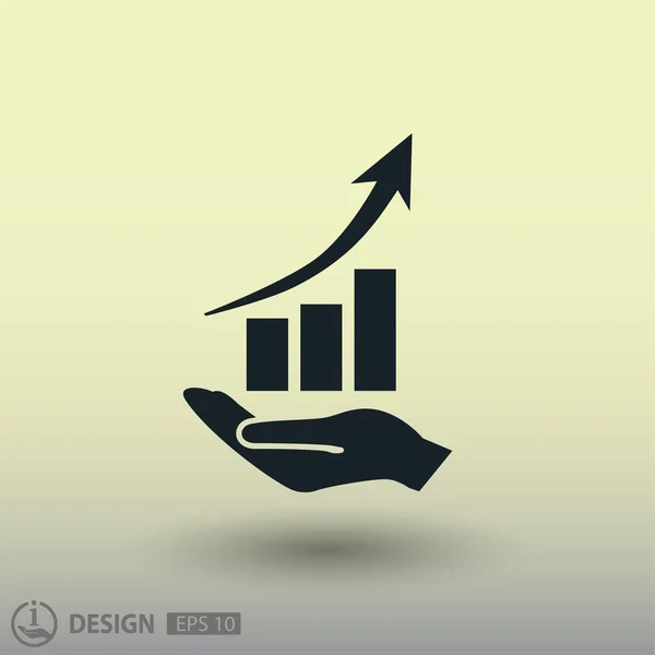 Pictograph voor graph in hand — Stockvector