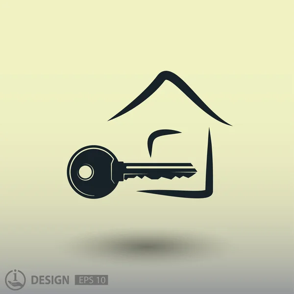Pictograph of key and house. — Stock Vector