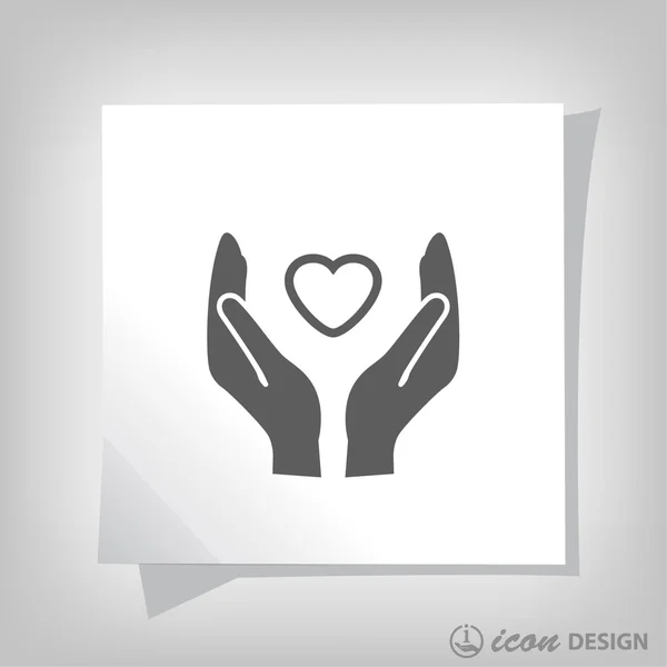 Pictografía del corazón en las manos — Vector de stock