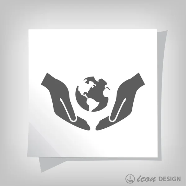 Pictograph van globe voor ontwerp — Stockvector