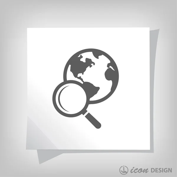 Pictograph of search with globe — Stock Vector