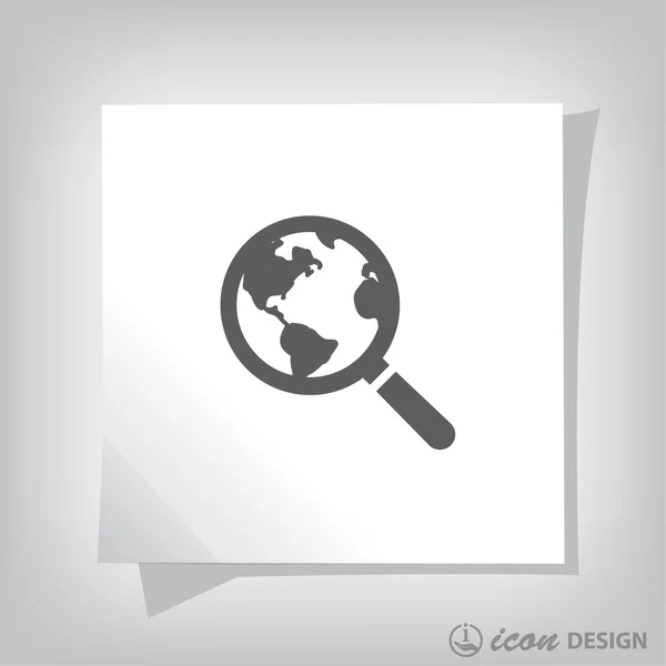 Pictogramme de recherche avec globe — Image vectorielle