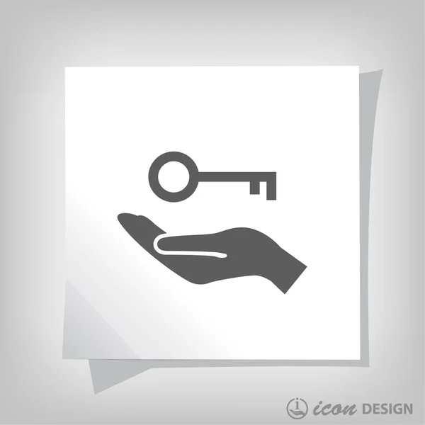 Pictograph voor key in hand — Stockvector