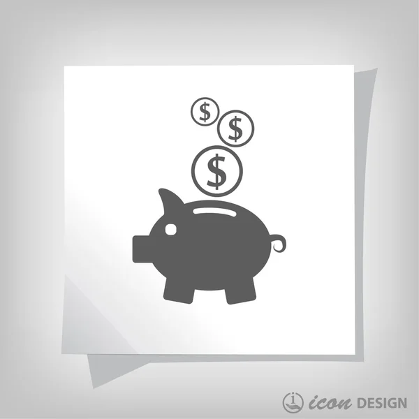 Pictograph van moneybox voor ontwerp — Stockvector