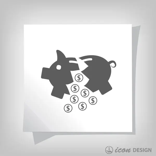 Pictograph van moneybox voor ontwerp — Stockvector