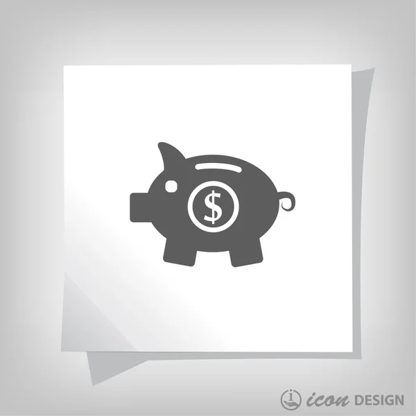 Pictograph van moneybox voor ontwerp — Stockvector