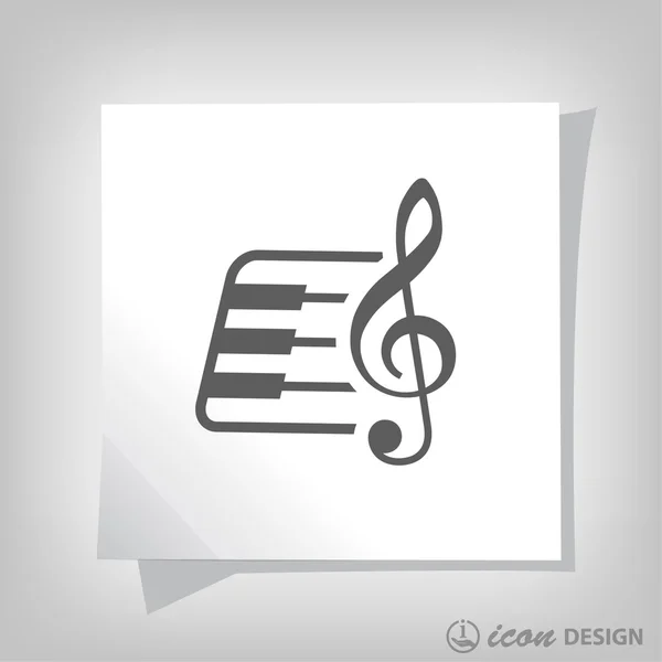 Pictograph of music key and keyboard — Stock Vector