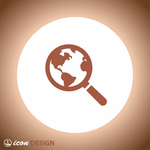 Pictogramme de recherche avec globe — Image vectorielle