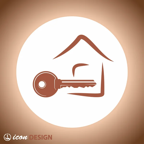 Pictograph of key and house. — Stock Vector