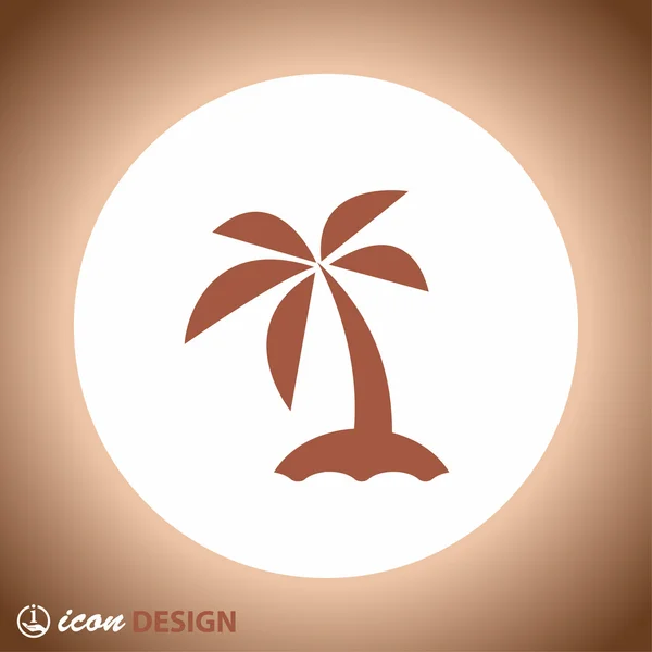 Pictograph of island with palm — Stock Vector