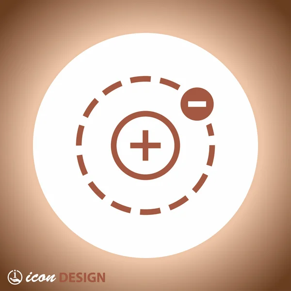 Pictograph of atom icon — Stock Vector