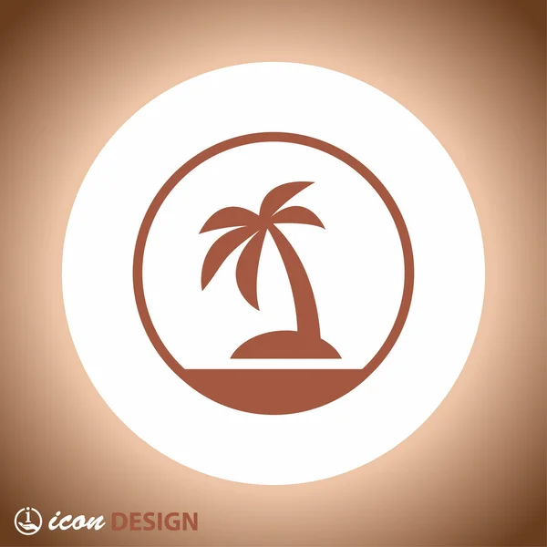 Pictograph of island with palm — Stock Vector