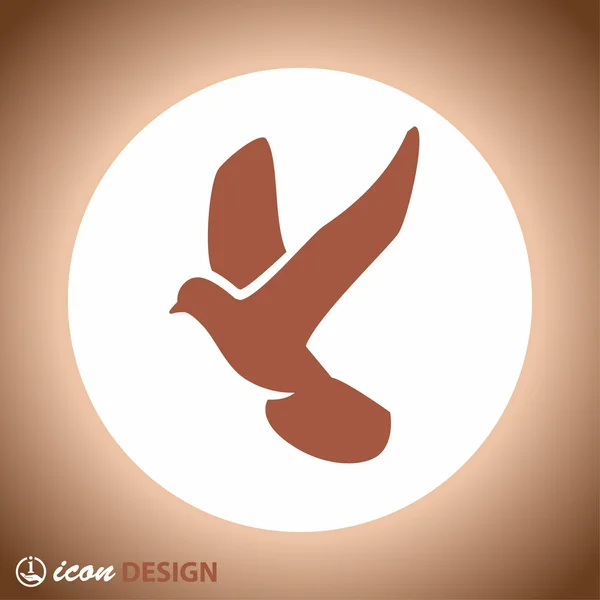 Pittogramma della silhouette dell'uccello — Vettoriale Stock