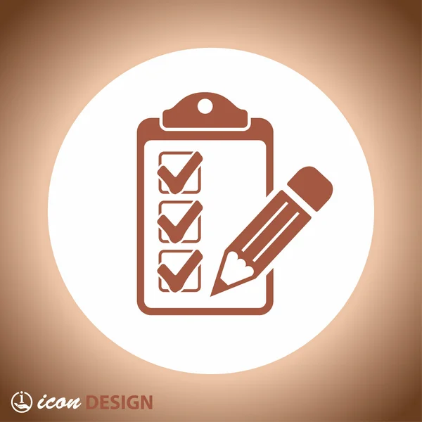 Pictograph of checklist icon — Stock Vector