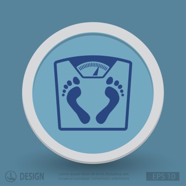 banyo Baskülü ayak izleri ile resim