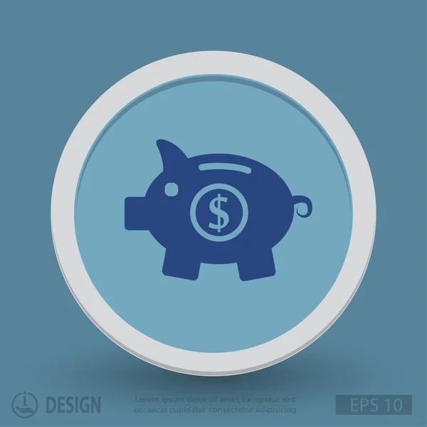 Pictograph van moneybox voor ontwerp. — Stockvector
