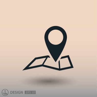 harita simgesi üzerinde toplu iğne