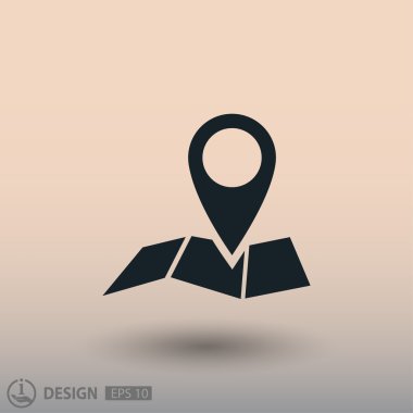 harita simgesi üzerinde toplu iğne