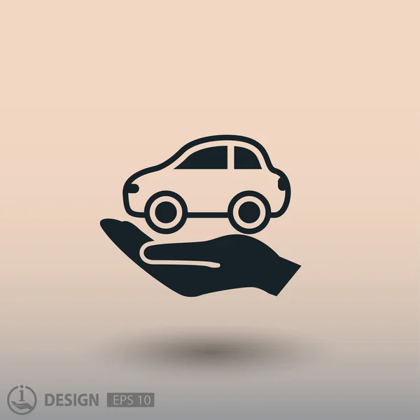 Pictogramme de la voiture en main — Image vectorielle