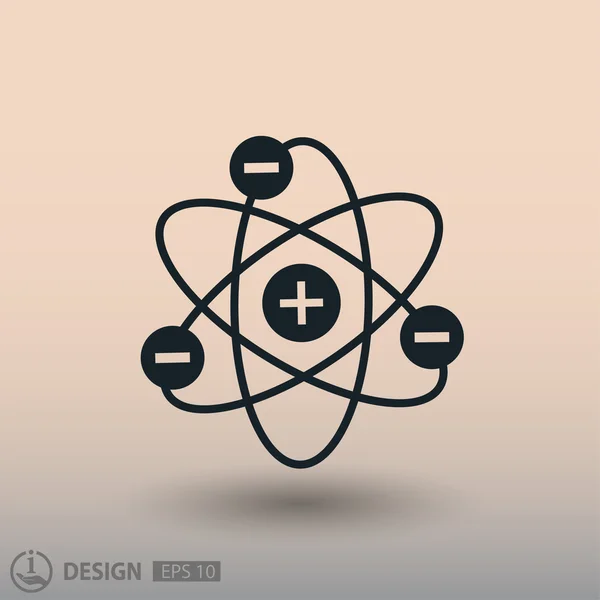 Pictograph of atom icon — Stock Vector