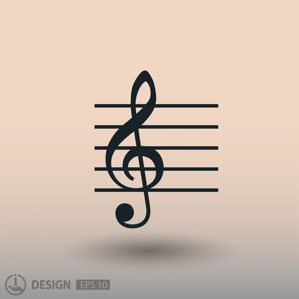 Pictograph of music key — Stock Vector