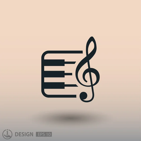 Pictografía de tecla de música y teclado — Vector de stock