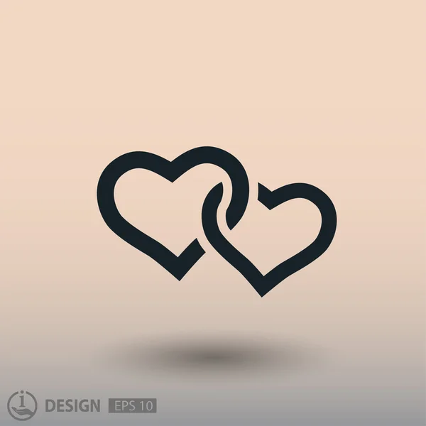 Pictograph van twee harten — Stockvector