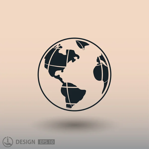 Pictograph Globen för design. — Stock vektor