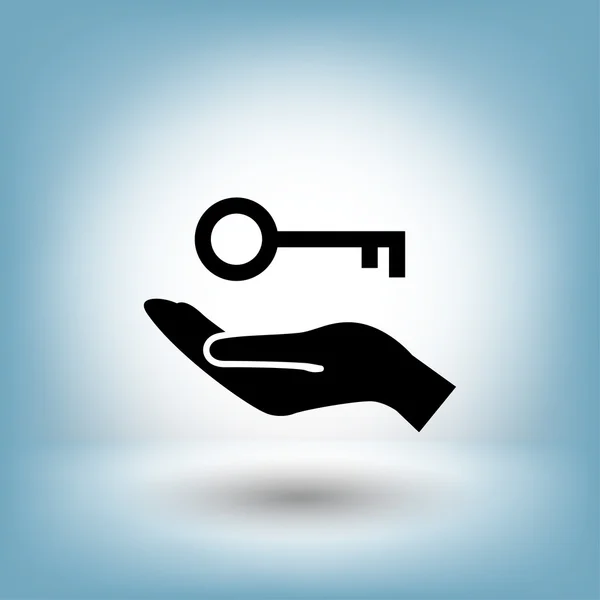 Ikona klíče v ruce — Stockový vektor