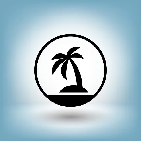 Pictograph van eiland met palm — Stockvector