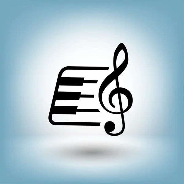 Pictograma de tecla de música e teclado — Vetor de Stock