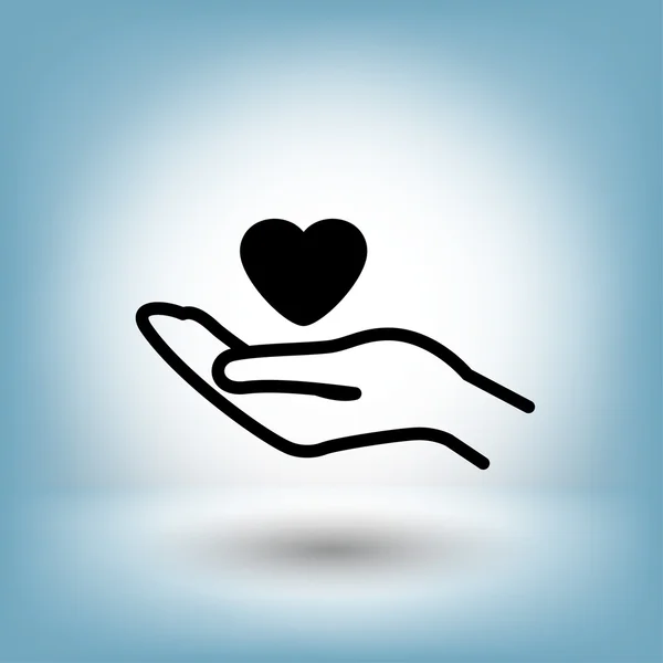 Піктограма серця в руці — стоковий вектор