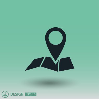 harita simgesi üzerinde toplu iğne