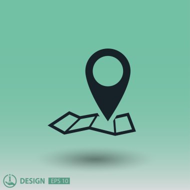 harita simgesi üzerinde toplu iğne