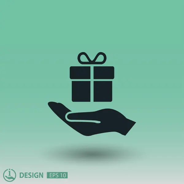 Pictografía de regalo en mano  . — Vector de stock