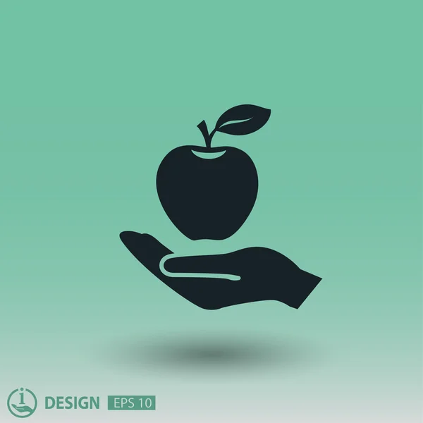 Pictograph av apple för design. — Stock vektor