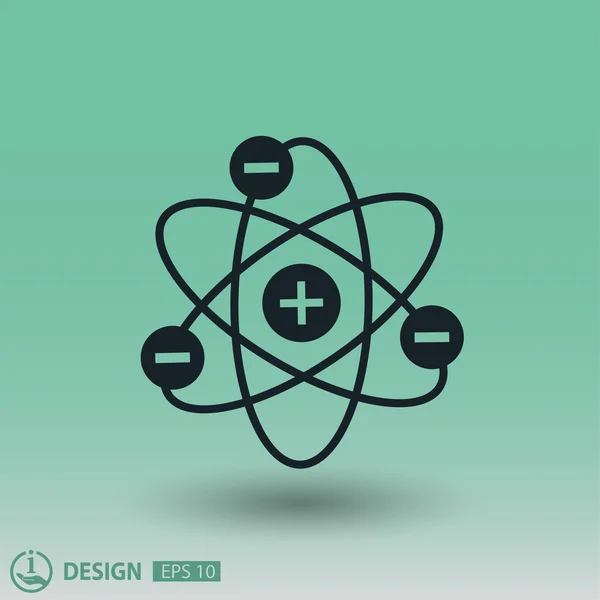 Pictograph of atom icon — Stock Vector