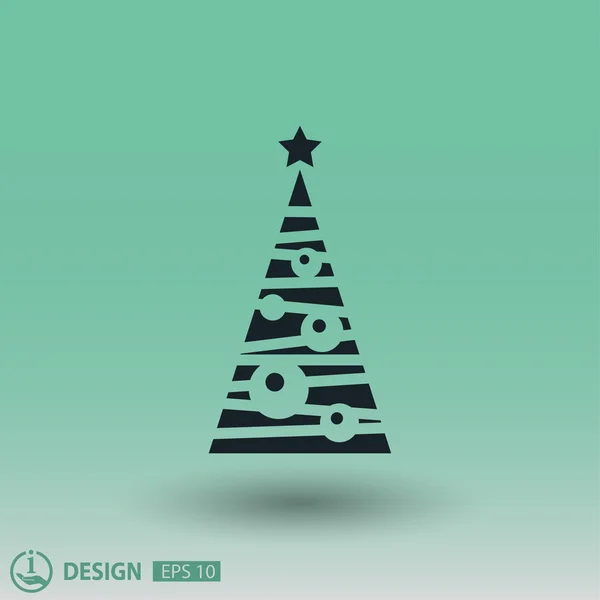 Pictograph van kerstboom — Stockvector