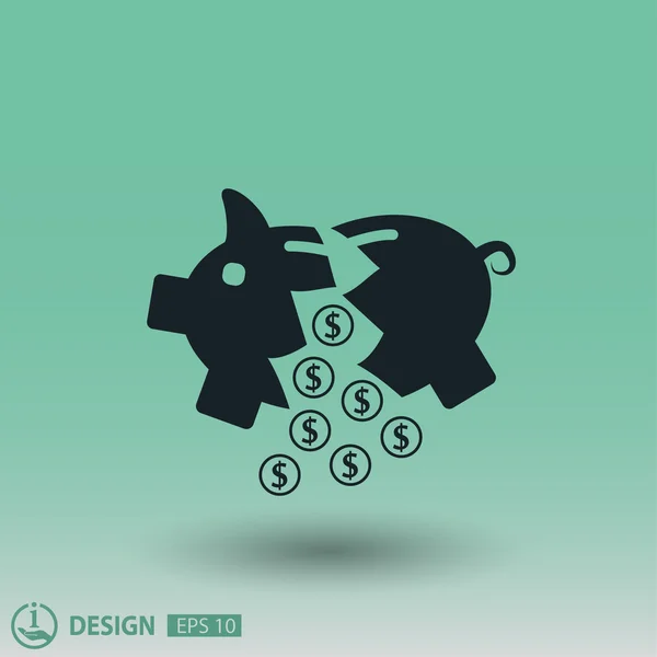 Pictograph van moneybox voor ontwerp. — Stockvector