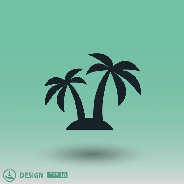 Pictogramme de l'île avec palmiers — Image vectorielle