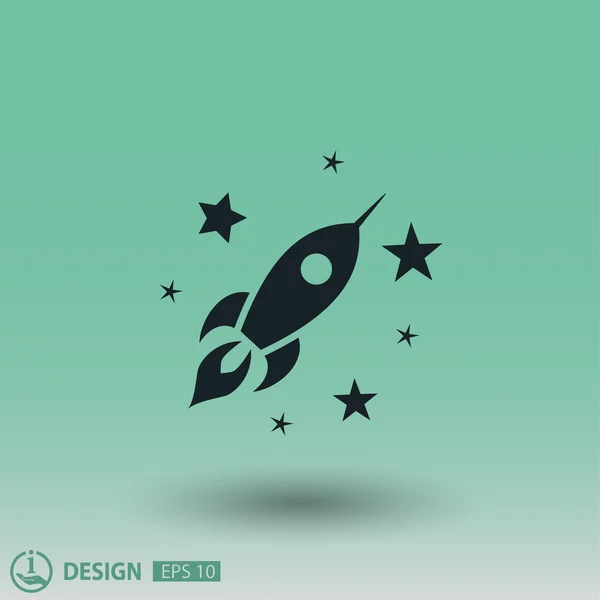 Raketen-Ikone für Design — Stockvektor